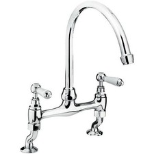 Bristan Renaissance Mono Kitchen Sink Mixer Tap Double Lever Chrome Deck Mounted
