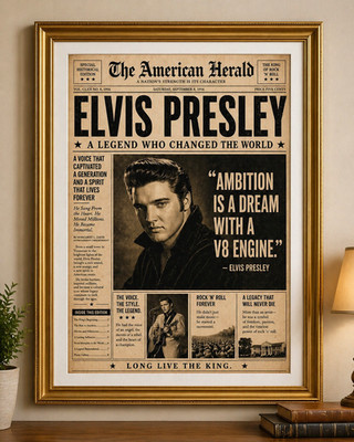 Elvis Presley newspaper photo print 8x10 poster The King collectible Rock & Roll