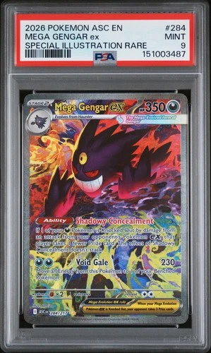 2026 POKEMON ASCENDED HEROES SPECIAL ILLUSTRATION RARE #284 MEGA GENGAR EX PSA 9