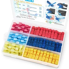 240/60 T-Taps Wire Terminal Connectors Insulated Quick Splice Combo Kit 22-10AWG