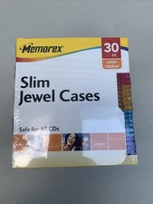 Memorex 30 Pack Slim Clear Jewel Cases CD/DVD High Impact Durable - NEW Sealed