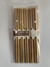 DAISO Bamboo Chopsticks Diagonal Cut Design 5 Pairs 22 cm Length New Sealed