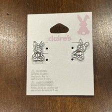 NWT Claire  s Easter bunny earrings studs