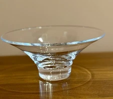 SIMON PEARCE HANOVER 10" Hand Blown Glass Decorative Serving Bowl EUC w/sticker