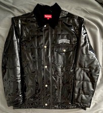 Supreme Quilted Patent Vinyl Work Jacket Blac...