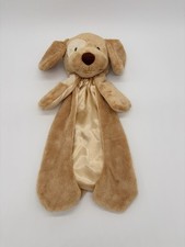 Baby Gund Huggybuddy Spunky Dog Security Blanket Plush Lovey 14 Satin Lined Tan