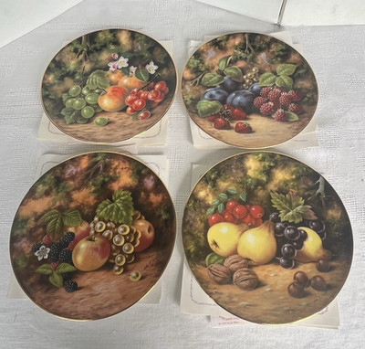 Set of 4 ~ Royal Albert PAINTED FRUIT by John Smith Autumn Spring Summer Winter