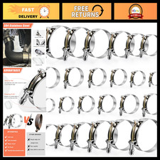 24 Pack T-bolt Hose Clamps 12 Sizes Stainless Steel 304 28mm-116mm Range Tur 24 Pack T-bolt Hose Clamps 12 Sizes Stainless Steel 304 28mm-116mm Range Tur