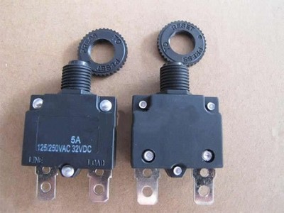5pcs 5A 125/250VAC NC SPST 2 Pins Circuit Breaker Overload Protector *lm