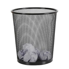 Mesh Waste Basket Black - Brightroom: Steel, 3 Gallon, Nonslip Base