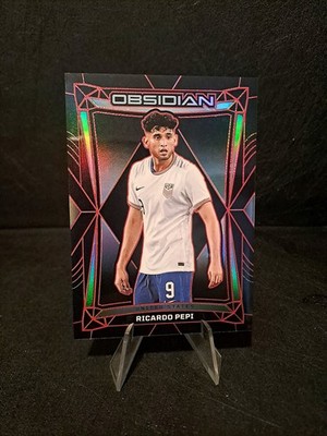 Ricardo Pepi #/12 Ssp Red Etch Refractor Panini Obsidian 2025 USA   PSV