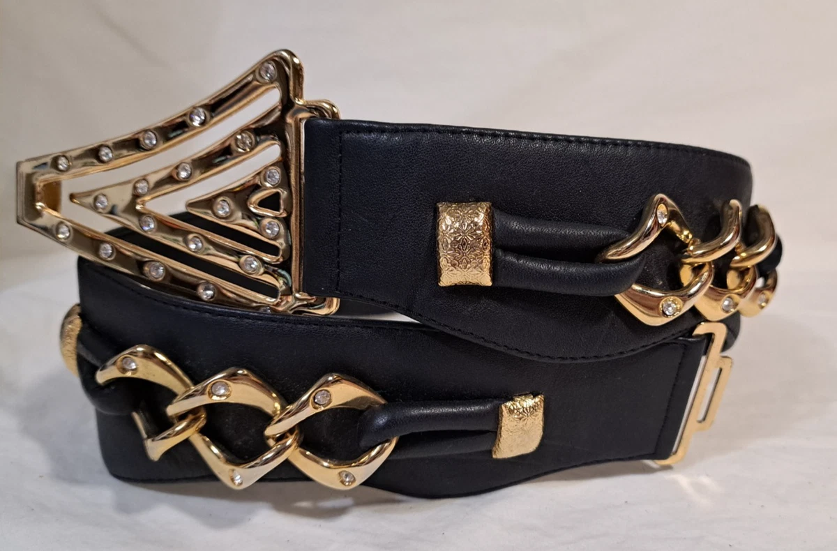5 Vintage 80\'s 90\'s Womens Stretch Belts Wide Retro Glam Corset Animal Print Lot 2019 Re-Edition  main image 3