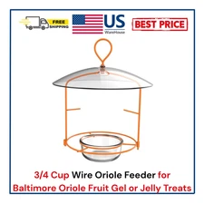 3/4 Cup Wire Oriole Feeder for Baltimore Oriole Fruit Gel or Jelly Treats