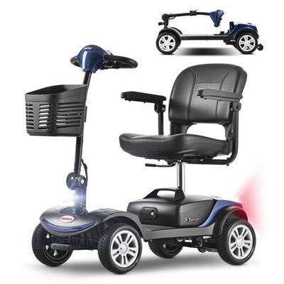 S1 300 W Kompakter vierrädriger Outdoor-Mobilitätsroller, 15 km Reichweite, Blau