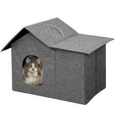 Outdoor Cat House Waterproof, Insulated Cat Houses for Outdoor Cats with Remo...