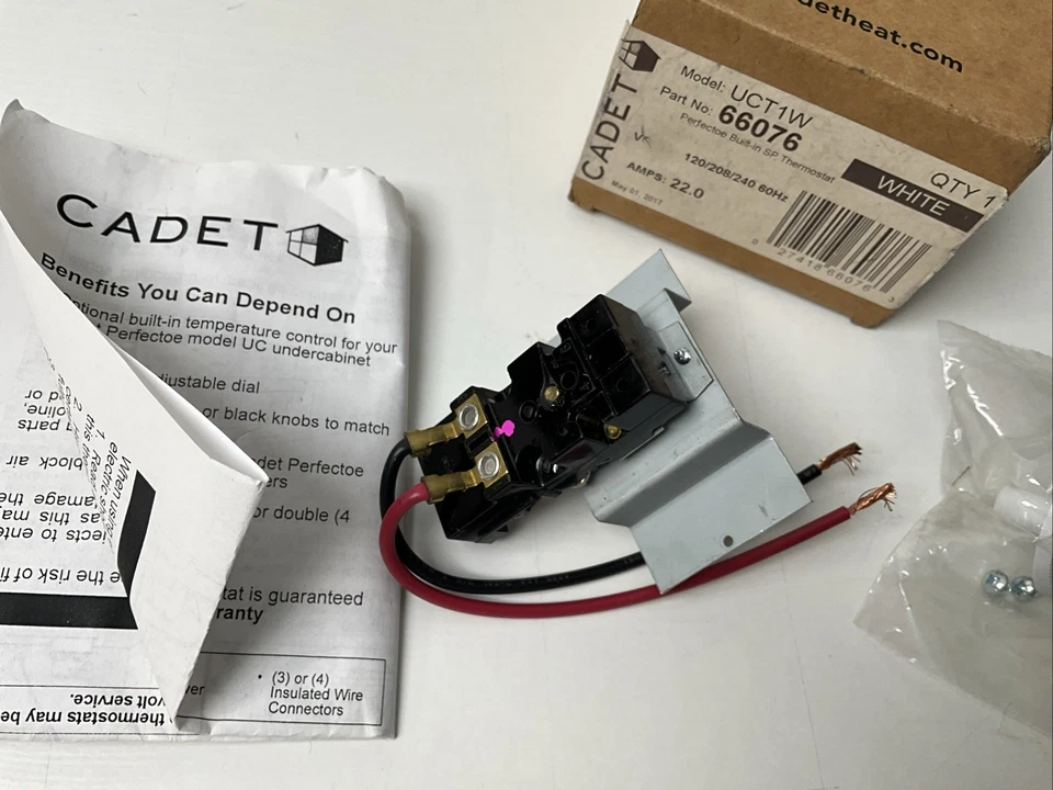 Termostato de montaje en campo de doble polo CADET UCT1W para calentadores Perfectoe Foto 4 de 4