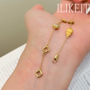 Authentic S925 Silver Gold Plated Five Blessings Gourd Bracelet with Paved CZ