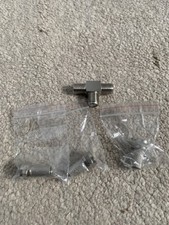 T Type F Splitter & 3 F Plug Connectors for Splitting / Joining TV Coax Cable 