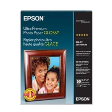 Epson Ultra Premium Photo Paper GLOSSY (8.5X11 Inches, 50 Sheets) (S042175),Whit