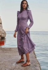 RARE Zimmermann Brighton Lace Panelled Lace Dress Lilac Size 3 / AU 14 / US 10