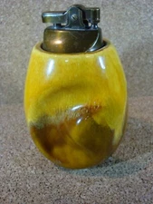 Vintage HAEGER Pottery 1960's Drip Glaze USA Table Lighter, non working