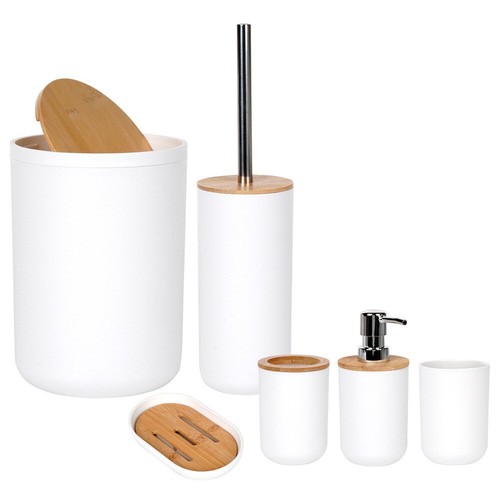 Ensemble de salle de bain kit de bain accessoires pour salle de bain accessoires de salle de bain blanc 6 el. - Photo 4/12