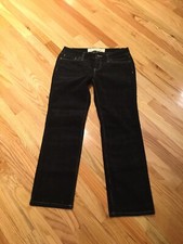 Women s ANN TAYLOR Loft Slim Straight Black Corduroy Jean 8 Petite EUC Nice