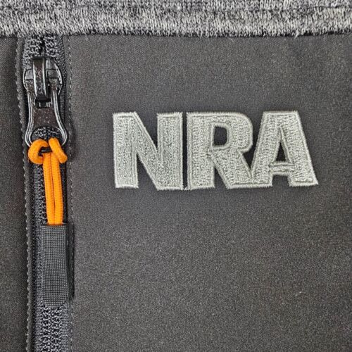 NRA TACTICAL SOFTSHELL JACKET 3XL Gray Black Fleece Lined Mock Neck Gun Military - Picture 4 of 13