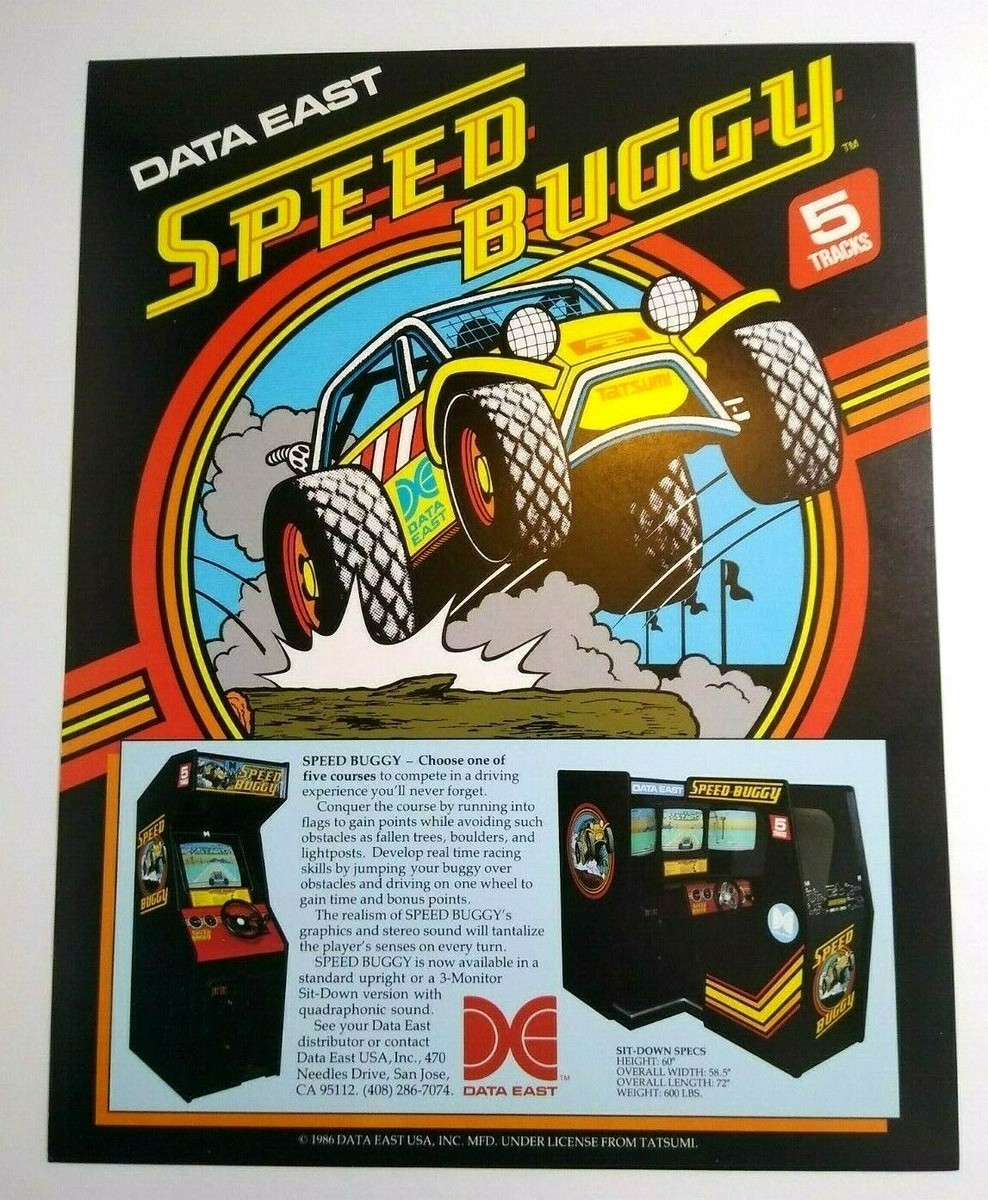 Speed Buggy Arcade FLYER Original Video Game Art Sheet Retro
