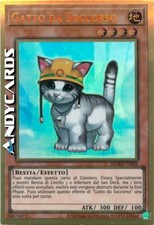 GATTO DA SOCCORSO • (Rescue Cat) • Rara Oro Premium • MGED IT006 • Unl • Yugioh!