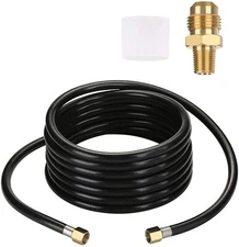 20FT Propane Hose Assembly & Both 3/8" Female Flare for Gas Grill Pipe Fitting