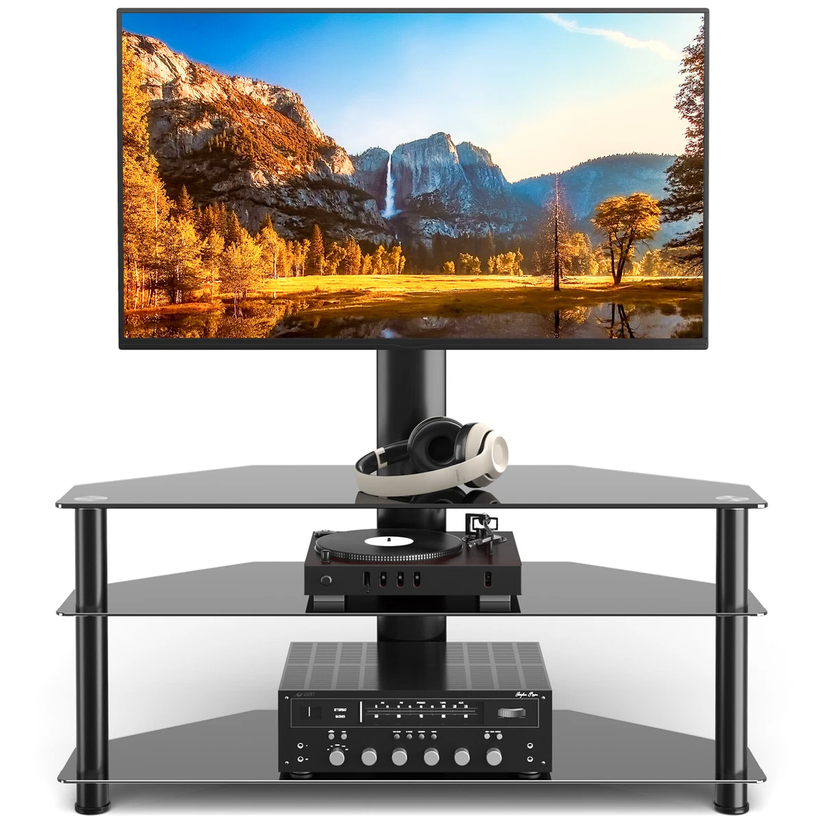 Swivel Floor TV Stand Base for 30 75 Inch TVs Universal Corner TV