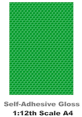 Puppenhaus Tapete zum Aufkleben selbstklebend Boden Wand Fliesen grün Hex Design