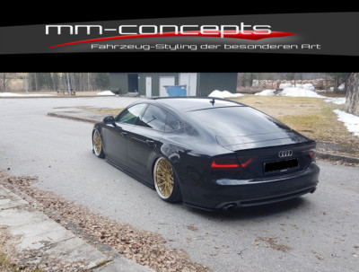 CUP Diffusor Ansatz SCHWARZ für Audi S7 A7 S-Line MK1 Heck Stoßstange Diffuser 