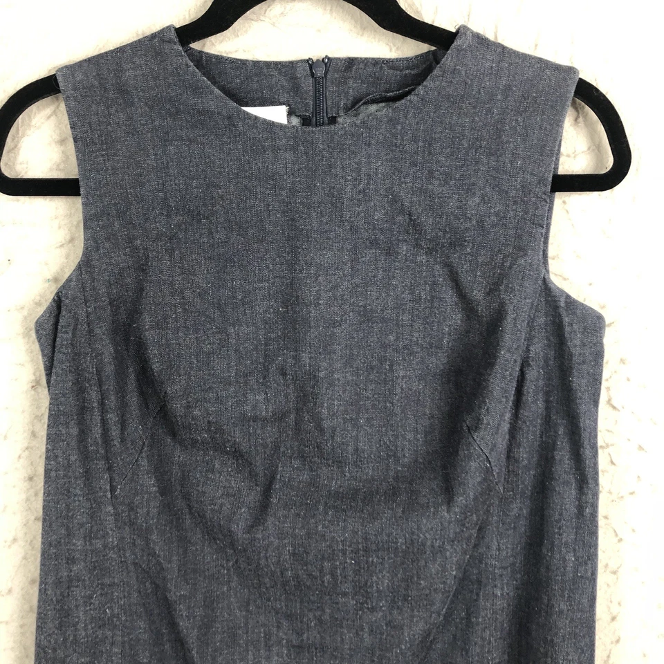 Vestido Akris Punto Mujer 10 Azul Denim Elastizado Volantes Dobladillo Crudo Femenino Informal Foto 2 de 4