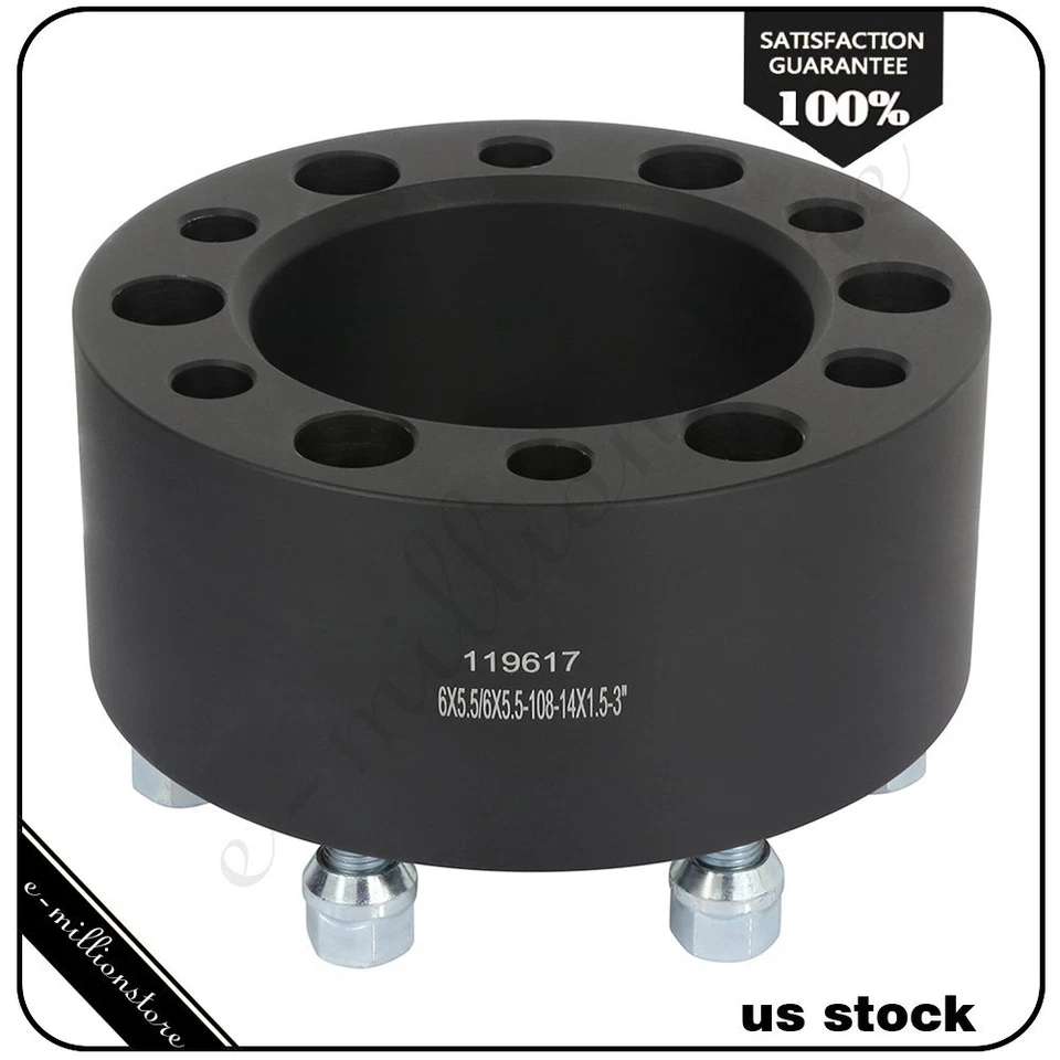 2 шт. 3-дюймовые колесные распорки 6x5,5 14x1,5 шпильки для Chevrolet Silverado 1500 - Изображение 2 из 4