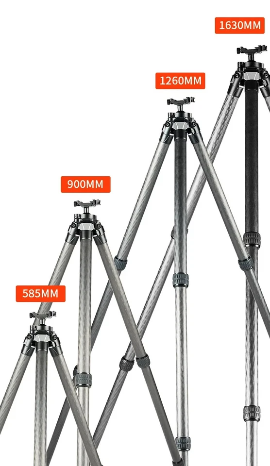 Linkogear Carbon Fiber Tripod – Picatinny/Arca, 64" Max, 66lb Capacity - Black - Image 3 of 4