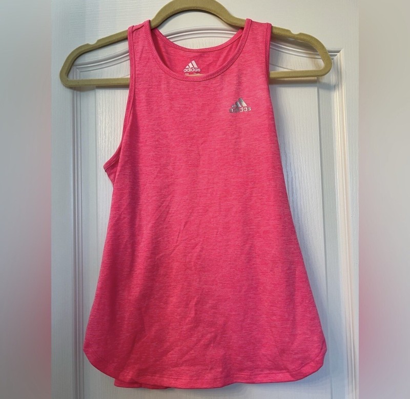 Adidas Kids Neon Pink Tank In Size Large (12/14)