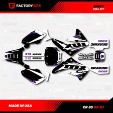 Black & Purple Shift Racing Graphics Kit fits Honda Cr85 03-07 CR 85 Decal