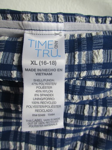 Top de bikini Time and Tru para mujer XL Multi Seersucker elástico lazo hombro tiro medio - Imagen 6 de 11