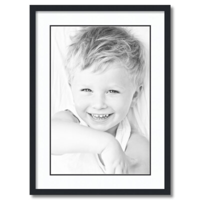 ArtToFrames Matted 20x28 Black Picture Frame with 2'' Double Mat, 16x24 Opening