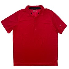 Nike Polo Shirt Men XL Red Short Sleeve Dri Fit Tour Performance Casual Golf