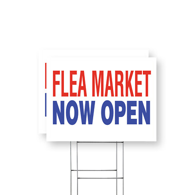 Flea Market Now Open Yard Sign Grand Opening, Local Events, Retail Opportunities