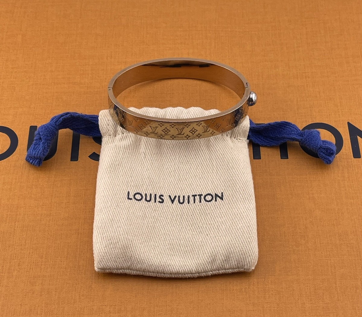 LOUIS VUITTON Cuff Nanogram Bangle Bracelet M00253 Size S LOUIS VUITTON Cuff Nanogram Bangle Bracelet M00253 Size S