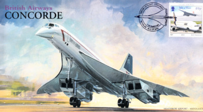 AV600 BAC CONCORDE unsignierter Brief Century of Flight Concorde IOM 2003 Stempel