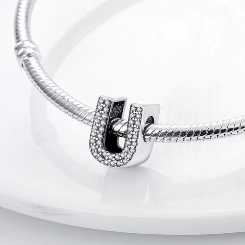 MULA Original Buchstabe U DIY Charme CZ für Frauen Armband 925 Silber - Picture 4 of 6