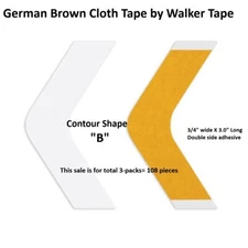 German Brown Cloth Tape Shape B 3 packs 108 pieces by Walker Tape Co.