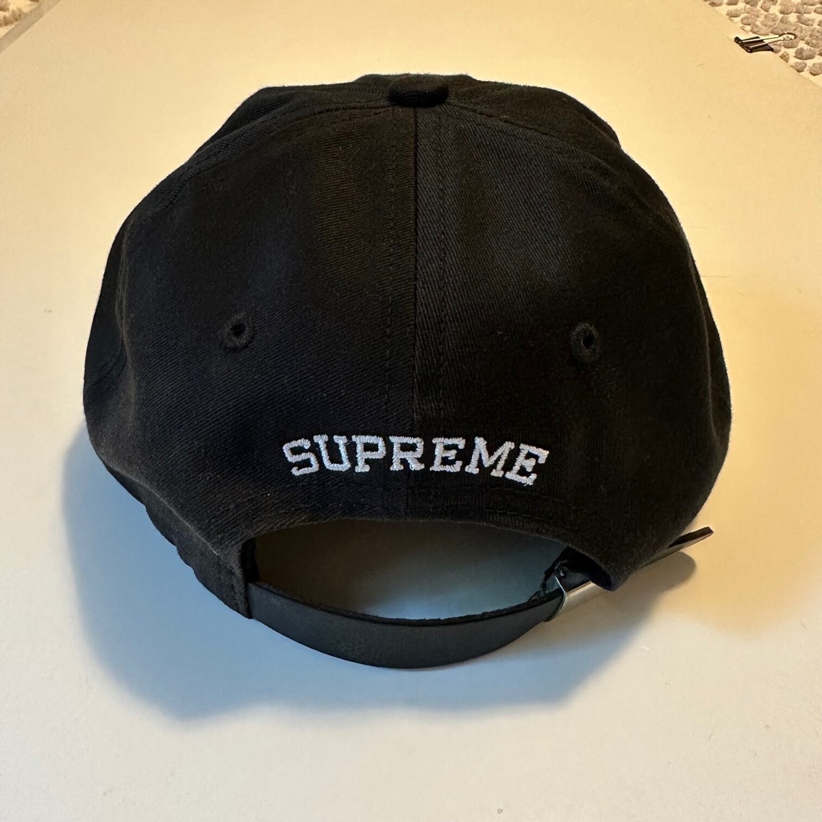 8630 Supreme Chenille S Logo 6-Panel BLK