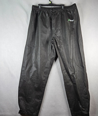 Frogg Toggs Mens Rain Pants Size 2XL Black Bungee Windbreaker Water Resistant