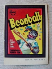 1973 Topps Wacky Packages : TOPPS STUPID BEANBALL 3rd Series (VG) baseball